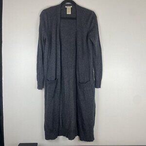 Matty M Women's Duster Long Open Front Cardigan Size S Gray